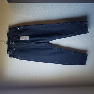 NWT Zara Black High Rise Mom Fit Skinny Ankle Jeans Women's size 6